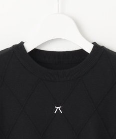 Feroux 【洗える】リボン刺繍ダイヤ柄 ニット