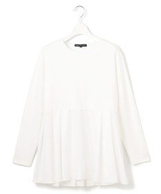 23区 S 【ご好評につき新色追加】ナチュラルコットンベアコンビ ペプラム カットソー