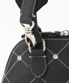 LA BAGAGERIE ラインストーンリベット　カウレザー2wayハンドバッグ