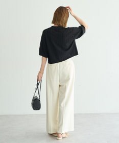 YECCA VECCA ストライプメッシュニットカーディガン