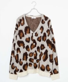 WEGO モヘアライク総柄BIGカーディガン