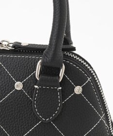 LA BAGAGERIE ラインストーンリベット　カウレザー2wayハンドバッグ