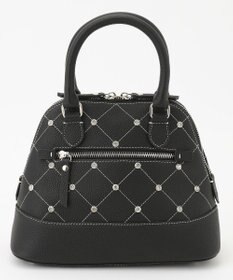 LA BAGAGERIE ラインストーンリベット　カウレザー2wayハンドバッグ