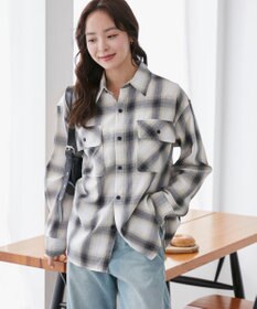 WEGO 【ユニセックス着用ITEM/SMLサイズ展開】オンブレチェックシャツ（LS）