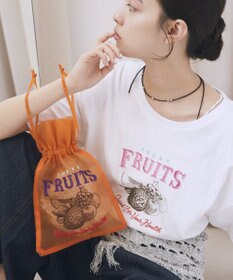 earth music&ecology 刺繍チュール巾着