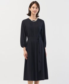 J.PRESS LADIES ノルディス2wayジョーゼット フロントプリーツ ワンピース