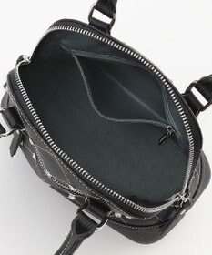 LA BAGAGERIE ラインストーンリベット　カウレザー2wayハンドバッグ