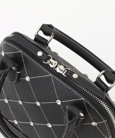 LA BAGAGERIE ラインストーンリベット　カウレザー2wayハンドバッグ