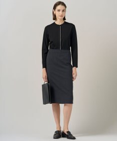 ICB L 【洗える】 コンパクトモクロディ バンドカラーカットソー