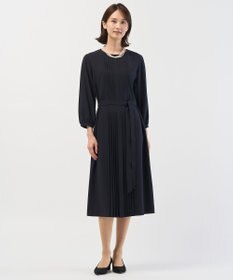 J.PRESS LADIES ノルディス2wayジョーゼット フロントプリーツ ワンピース