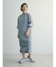 Green Parks armonia.異素材シャーリングワンピース