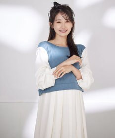 Tiaclasse 【洗える】一枚でコーデが決まるニットソーレイヤード風ワンピ