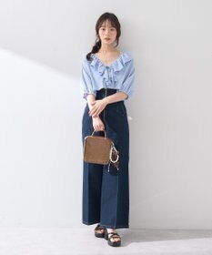 earth music&ecology フロントＺＩＰバックレースアップデニム