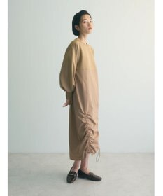 Green Parks armonia.異素材シャーリングワンピース