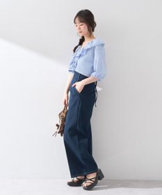 earth music&ecology フロントＺＩＰバックレースアップデニム