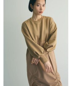 Green Parks armonia.異素材シャーリングワンピース