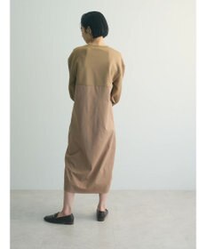 Green Parks armonia.異素材シャーリングワンピース