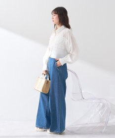 earth music&ecology フロントＺＩＰバックレースアップデニム