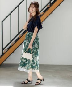 ANY SIS L 【前後着用・UVケア・洗える】2WAYジョーゼットジャージーフリル カットソー