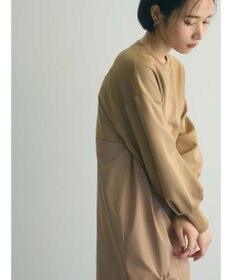 Green Parks armonia.異素材シャーリングワンピース