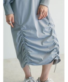 Green Parks armonia.異素材シャーリングワンピース