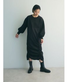 Green Parks armonia.異素材シャーリングワンピース