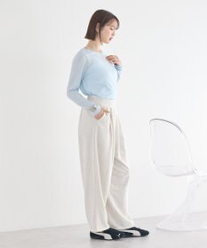 earth music&ecology レースレイヤード風スウェットパンツ