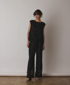 GRACE CONTINENTAL フリンジワンタックパンツ