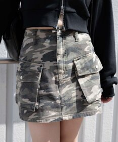 WEGO ヴィンテージウォッシュカーゴミニスカート