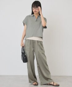 AMERICAN HOLIC フレンチスリーブリブニットポロ
