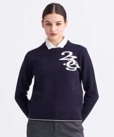 23区GOLF 【WOMEN】ロゴグラフィックもちもちニット ネイビー系