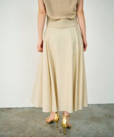 GRACE CONTINENTAL リネンタッチタックフレアスカート