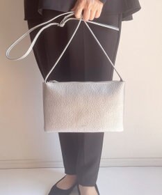 Hekhèr Le Style de Vie 新素材・新色追加【日本製】シュリンクレザー スクエアショルダーバッグ シルバー