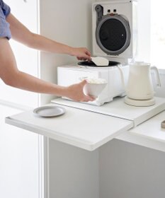 tower キッチン家電下スライドテーブル タワー ホワイト