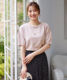 ANY SIS 【汗ジミ防止・UVケア】アーモンドスリーブ カットソー