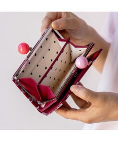 tsumori chisato CARRY グリッターフラワー がま口 2つ折り財布