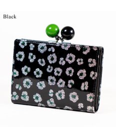 tsumori chisato CARRY グリッターフラワー がま口 2つ折り財布