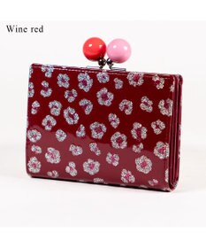 tsumori chisato CARRY グリッターフラワー がま口 2つ折り財布