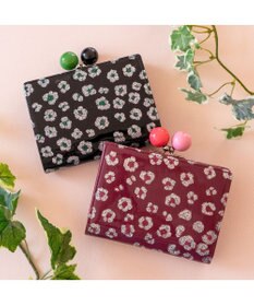 tsumori chisato CARRY グリッターフラワー がま口 2つ折り財布