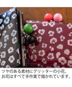 tsumori chisato CARRY グリッターフラワー がま口 2つ折り財布