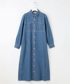 J.PRESS LADIES コットンリネン 7oz デニム シャツ ワンピース