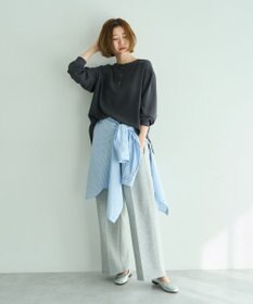 YECCA VECCA 2wayリブMIXジョーゼットブラウス