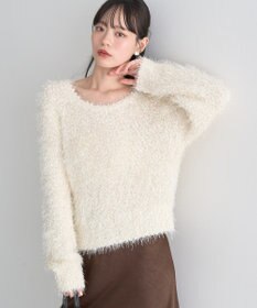 earth music&ecology ポンポンヤーンラメニットプルオーバー