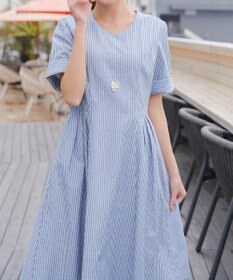 Tiaclasse 【洗える】サッカーストライプワンピース