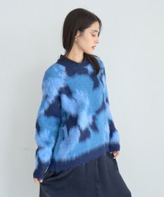 YECCA VECCA フラワー柄シャギーニット