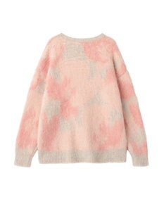 YECCA VECCA フラワー柄シャギーニット