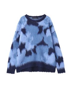 YECCA VECCA フラワー柄シャギーニット