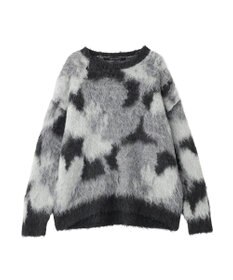YECCA VECCA フラワー柄シャギーニット