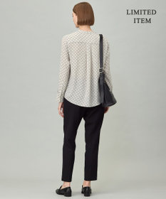 ICB L 【新色追加・WEB限定】BackSatinAmunzen キーネックブラウス