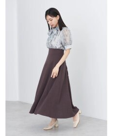 earth music&ecology フラワー柄シアーパフブラウス